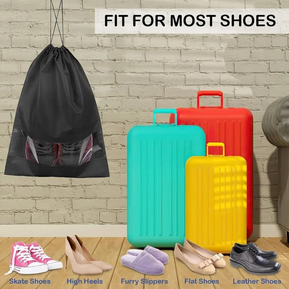 18 Pack Shoe Bags for Travel, Large Travel Shoe Bags for Packing with Clear Wind - Picture 6 of 7